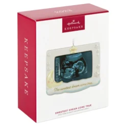 Hallmark Sweetest Dream Come True 2023 Porcelain Photo Frame Ornament -Outlet Gift Echoes Store Baby Sonogram Picture Frame Keepsake Ornament 1999QHX3117 04