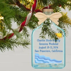 Hallmark A Day At The Beach Sun & Waves Personalized Text Ornament -Outlet Gift Echoes Store Beach Glass Bottle Personalized Christmas Ornament 2499QHE2118B1 02