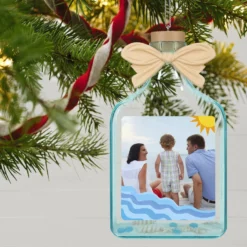 Hallmark A Day At The Beach Sun & Waves Personalized Photo Ornament -Outlet Gift Echoes Store Beach Glass Bottle Personalized Christmas Ornament 2499QHE2118B4 02