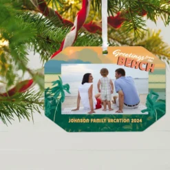 Hallmark Beach Vacation Personalized Text And Photo Metal Ornament -Outlet Gift Echoes Store Beach Vacation Personalized Christmas Ornament 1OFM1001B8 02