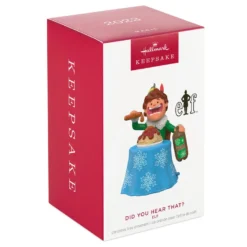 Hallmark Elf Did You Hear That? Ornament With Sound -Outlet Gift Echoes Store Buddy the Elf With Spaghetti Keepsake Ornament 2099QXI6097 04
