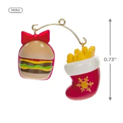 Hallmark Mini A Perfect Pairing Ornaments, Set Of 2 -Outlet Gift Echoes Store Burger and Fries Keepsake Ornaments 1499QXM9207 03