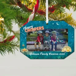 Hallmark Happy Campers Personalized Text And Photo Metal Ornament -Outlet Gift Echoes Store Camping Personalized Christmas Ornament 1OFM1001B10 02