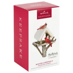Hallmark Marjolein's Garden Winter Cardinals Ornament -Outlet Gift Echoes Store Cardinals Birdfeeder Keepsake Ornament 1899QXR8099 04
