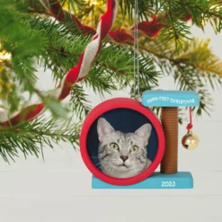 Hallmark Purr-fect Christmas 2023 Photo Frame Ornament -Outlet Gift Echoes Store Cat Scratcher Toy Picture Frame Keepsake Ornament 1599QGO2597 02