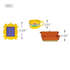 Hallmark Mini Friends Coffee Cup, Frame And Couch Ornaments, Set Of 3 -Outlet Gift Echoes Store Central Perk Mug Couch Frame Keepsake Ornaments 2199QXM9257 03