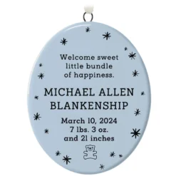 Hallmark Ceramic Personalized Ornament—Vertical Oval