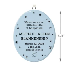 Hallmark Ceramic Personalized Ornament—Vertical Oval -Outlet Gift Echoes Store Ceramic Personalized OrnamentVertical Oval 1999QHE1739B2 03