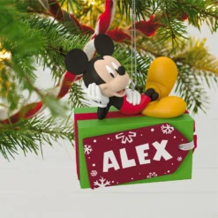 Hallmark Disney Mickey Mouse Christmas Present Personalized Ornament -Outlet Gift Echoes Store Disney Mickey Mouse Christmas Present Personalized Ornament 2499QHE1885B1 02