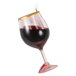 Hallmark Oh, What Fun It Is To Wine Ornament -Outlet Gift Echoes Store Glass of Red Wine Keepsake Ornament 1599QGO2919 06