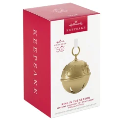 Hallmark 50th Anniversary Ring In The Season Special Edition Metal Bell Ornament -Outlet Gift Echoes Store Gold Jingle Bell Keepsake Ornament 2899QGO2989 04
