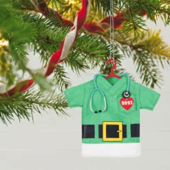 Hallmark The Gift Of Caring 2023 Fabric Ornament -Outlet Gift Echoes Store Green Scrubs Shirt Keepsake Ornament 1399QGO2897 02