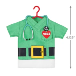 Hallmark The Gift Of Caring 2023 Fabric Ornament -Outlet Gift Echoes Store Green Scrubs Shirt Keepsake Ornament 1399QGO2897 03