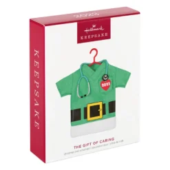Hallmark The Gift Of Caring 2023 Fabric Ornament -Outlet Gift Echoes Store Green Scrubs Shirt Keepsake Ornament 1399QGO2897 04