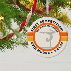 Gymnastics Ceramic Circle Personalized Ornament -Outlet Gift Echoes Store Gymnastics Ceramic Circle Personalized Ornament 1999QHE1711B112 02