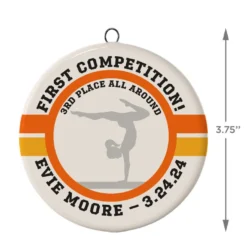 Gymnastics Ceramic Circle Personalized Ornament -Outlet Gift Echoes Store Gymnastics Ceramic Circle Personalized Ornament 1999QHE1711B112 03