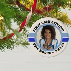 Gymnastics Ceramic Circle Personalized Photo Ornament -Outlet Gift Echoes Store Gymnastics Ceramic Circle Personalized Photo Ornament 1999QHE1711B105 02