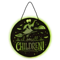 Hallmark Disney Hocus Pocus I Smell Children Porch Decor With Light -Outlet Gift Echoes Store Hocus Pocus LightUp Metal Door Sign 1HGN1526 04