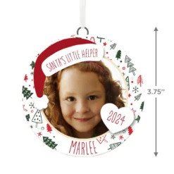 Hallmark Holiday Personalized Text And Photo Ceramic Ornament -Outlet Gift Echoes Store Holiday Personalized Round Christmas Ornament 1999QHE1711B22 03