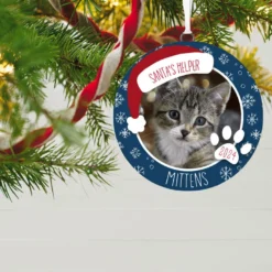 Hallmark Holiday Pet Personalized Text And Photo Ceramic Ornament -Outlet Gift Echoes Store Holiday Pet Personalized Round Christmas Ornament 1999QHE1711B21 02
