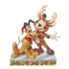 Enesco Jim Shore Disney Mickey Mouse Reindeer With Santa Pluto Figurine, 6.25" -Outlet Gift Echoes Store Jim Shore Disney Mickey Mouse Reindeer With Pluto 6013059 01
