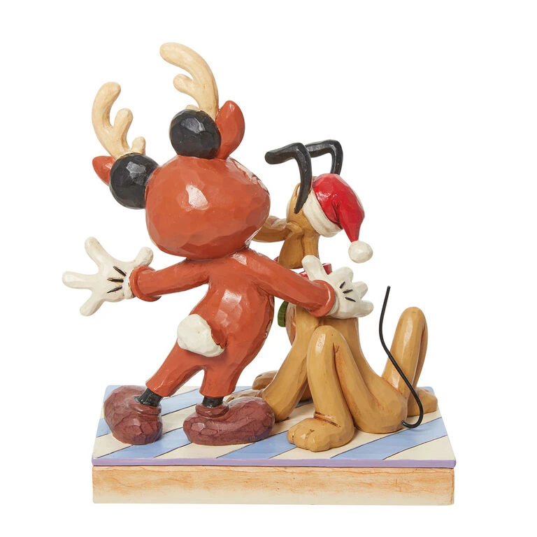 Enesco Jim Shore Disney Mickey Mouse Reindeer With Santa Pluto Figurine, 6.25" 4 Enesco Jim Shore Disney Mickey Mouse Reindeer With Santa Pluto Figurine, 6.25" - Image 2
