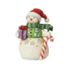 Enesco Jim Shore Snowman With Gift And Candy Cane Mini Figurine, 3.5" -Outlet Gift Echoes Store Jim Shore Snowman With GiftCandy Cane Mini Figurine 6009009 01