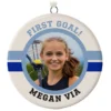 Lacrosse Ceramic Circle Personalized Photo Ornament