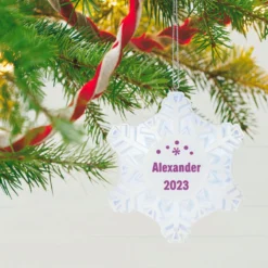 Hallmark Magic Sparkling Snowflake Block Text Personalized Ornament With Light -Outlet Gift Echoes Store Magic Sparkling Snowflake Block Text Personalized Keepsake Ornament With Light 2999QHE2010B2 02