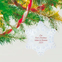 Hallmark Magic Sparkling Snowflake Script Text Personalized Ornament With Light -Outlet Gift Echoes Store Magic Sparkling Snowflake Script Text Personalized Keepsake Ornament With Light 2999QHE2010B1 02