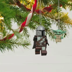 Hallmark The Mandalorian™ And Grogu™ LEGO® Star Wars™ Minifigure Ornaments, Set Of 2 -Outlet Gift Echoes Store Mandalorian Grogu LEGO Minifig Keepsake Ornaments 2499QXI7079 02