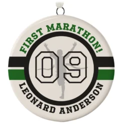 Marathon Ceramic Circle Personalized Ornament