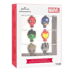 Mini Marvel Super Heroes Shatterproof Hallmark Ornaments, Set Of 6 -Outlet Gift Echoes Store Marvel Super Heroes Miniature Christmas Ornaments Set of 6 2HCM9228 04