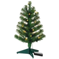 Hallmark Miniature Evergreen Pre-Lit Christmas Tree, 18.75" 9 Hallmark Miniature Evergreen Pre-Lit Christmas Tree, 18.75" -Outlet Gift Echoes Store Miniature Green PreLit Christmas Tree 2499QSB6253 06