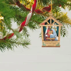 Hallmark A Child Is Born Nativity Papercraft Ornament -Outlet Gift Echoes Store Nativity Scene Wood and Paper Keepsake Ornament 1999QGO2759 02