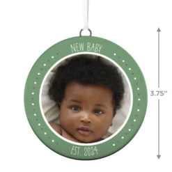 Hallmark New Baby Personalized Text And Photo Ceramic Ornament -Outlet Gift Echoes Store New Baby Personalized Round Ceramic Ornament 1999QHE1711B31 03