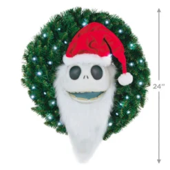 Hallmark Disney Tim Burton's The Nightmare Before Christmas Jack Skellington Wreath With Light, Sound And Motion, 24" -Outlet Gift Echoes Store Nightmare Before Christmas Jack Skellington Talking Wreath 1QFM3343 03