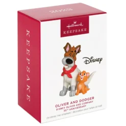 Hallmark Disney Oliver And Company 35th Anniversary Oliver And Dodger Ornament -Outlet Gift Echoes Store Oliver and Company Dog and Cat Keepsake Ornament 1899QXD6559 04