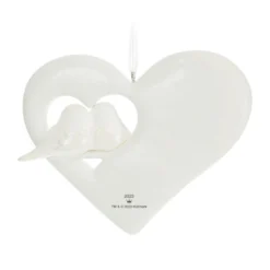 Hallmark Our First Christmas Birds In Heart 2023 Porcelain Ornament -Outlet Gift Echoes Store Our 1st Christmas Birds in Heart Keepsake Ornament 2299QGO2877 06