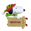 Hallmark Peanuts® Sledding With Snoopy Personalized Ornament -Outlet Gift Echoes Store Peanuts Snoopy With Sled Personalized Keepsake Ornament 2499QHE2002B1 01
