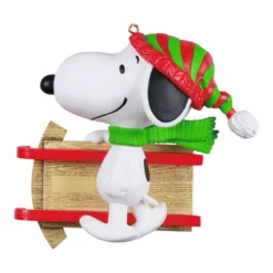 Hallmark Peanuts® Sledding With Snoopy Personalized Ornament -Outlet Gift Echoes Store Peanuts Snoopy With Sled Personalized Keepsake Ornament 2499QHE2002B1 06