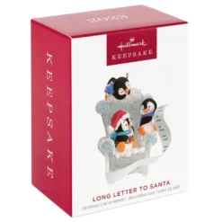 Hallmark Long Letter To Santa Penguin Ornament -Outlet Gift Echoes Store Penguins in Ice Chair Keepsake Ornament 1899QGO2959 04