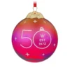 Hallmark Keepsake Ornament 50th Anniversary Christmas Commemorative Special Edition Glass And Metal Ornament -Outlet Gift Echoes Store Red Ball 50th Anniversary Keepsake Ornament 2499QGO2987 01