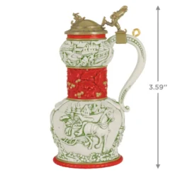 Hallmark Beer Stein Special Edition 2023 Ornament -Outlet Gift Echoes Store Red Green and Gold Beer Stein Keepsake Ornament 1999QGO2807 03