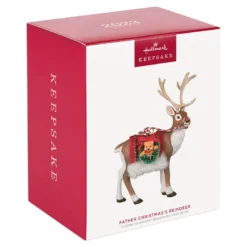 Hallmark Father Christmas's Reindeer Ornament -Outlet Gift Echoes Store Reindeer With Toy Sack Keepsake Ornament 2199QXE3287 04