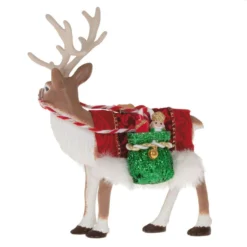 Hallmark Father Christmas's Reindeer Ornament -Outlet Gift Echoes Store Reindeer With Toy Sack Keepsake Ornament 2199QXE3287 06