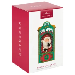 Hallmark Naughty & Nice Arcade Ornament With Light And Sound 11 Hallmark Naughty & Nice Arcade Ornament With Light And Sound -Outlet Gift Echoes Store Santa Arcade Carnival Game Keepsake Ornament 3499QGO2667 04