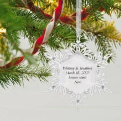 Hallmark Sparkling Snowflake Text Personalized Metal Ornament -Outlet Gift Echoes Store Snowflake Text Personalized Keepsake Ornament 2499QHE2012B1 02