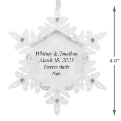 Hallmark Sparkling Snowflake Text Personalized Metal Ornament -Outlet Gift Echoes Store Snowflake Text Personalized Keepsake Ornament 2499QHE2012B1 03