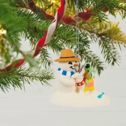 Hallmark Sandal The Snowman Ornament -Outlet Gift Echoes Store Snowman on Beach Keepsake Ornament 1799QXR8097 02